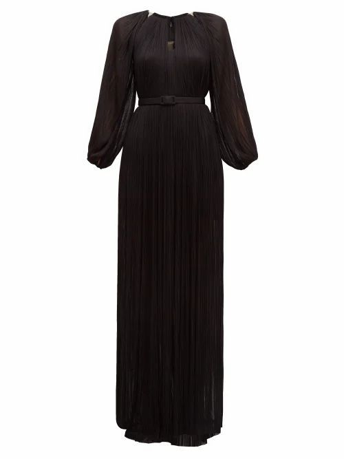 Maria Lucia Hohan - Lee Pleated Silk-tulle Maxi Dress - Womens - Black