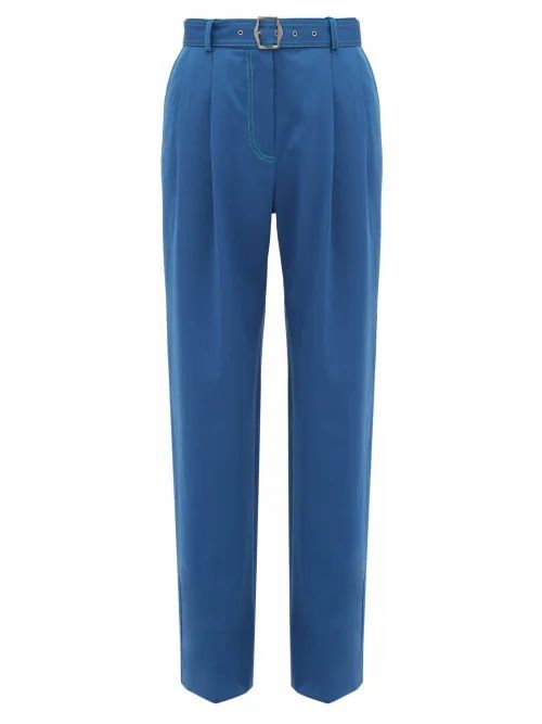 Sies Marjan - Blanche Tailored Wide-leg Trousers - Womens - Blue