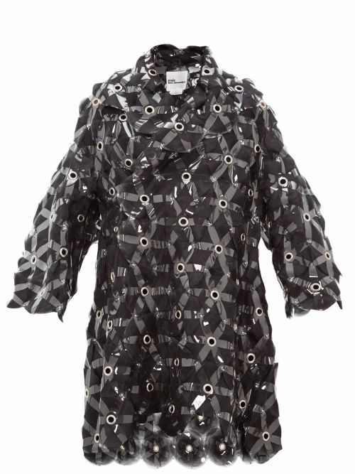 Noir Kei Ninomiya - Tulle-embroidered Evening Coat - Womens - Black