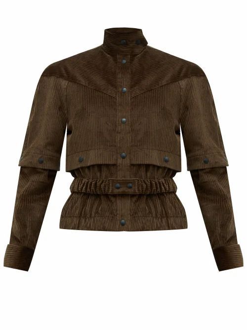 Symonds Pearmain - Press-stud Sleeve Cotton-corduroy Jacket - Womens - Brown