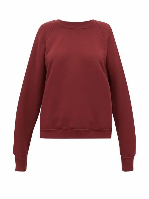 Les Tien - Raglan-sleeve Cotton Sweatshirt - Womens - Burgundy