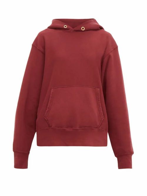 Les Tien - Loop-back Cotton-jersey Hooded Sweatshirt - Womens - Burgundy