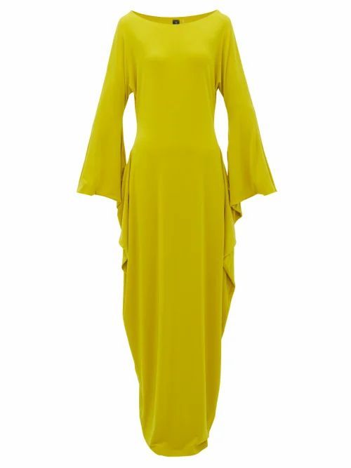 Norma Kamali - Cutout-sleeve Maxi Dress - Womens - Yellow