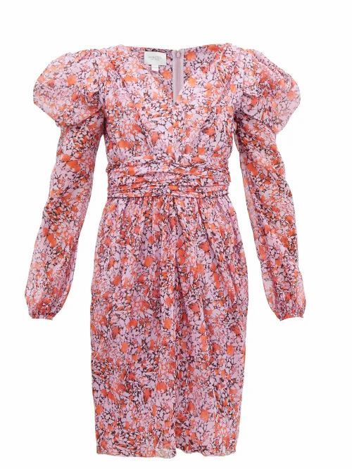 Floral-print Silk-georgette Dress - Womens - Pink Multi