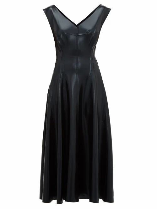 Norma Kamali - Grace Reversible Faux-leather Midi Dress - Womens - Black