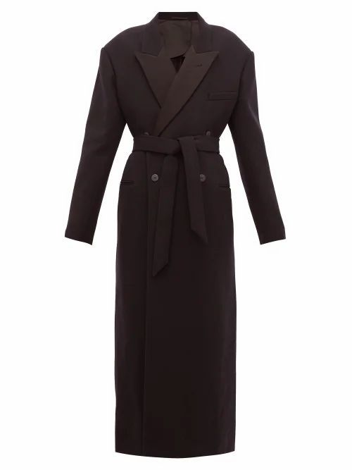Raey - Exaggerated-shoulder Wool-blend Tux Coat - Womens - Navy