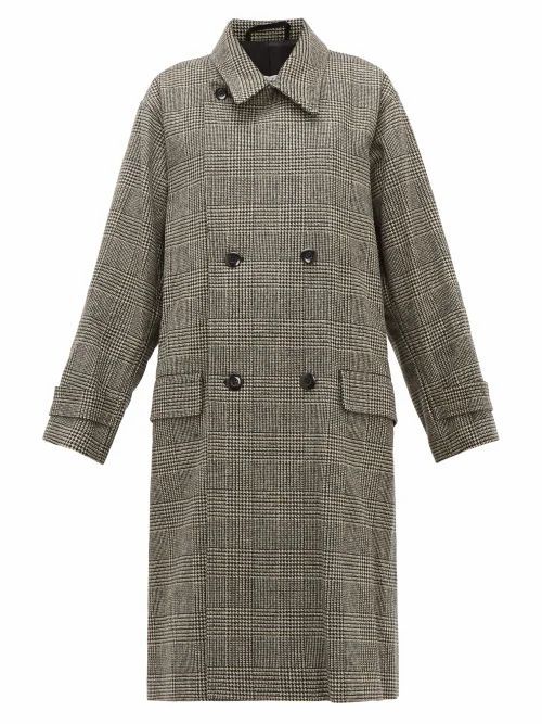 Chimala - Double-breasted Wool-blend Overcoat - Womens - Dark Grey