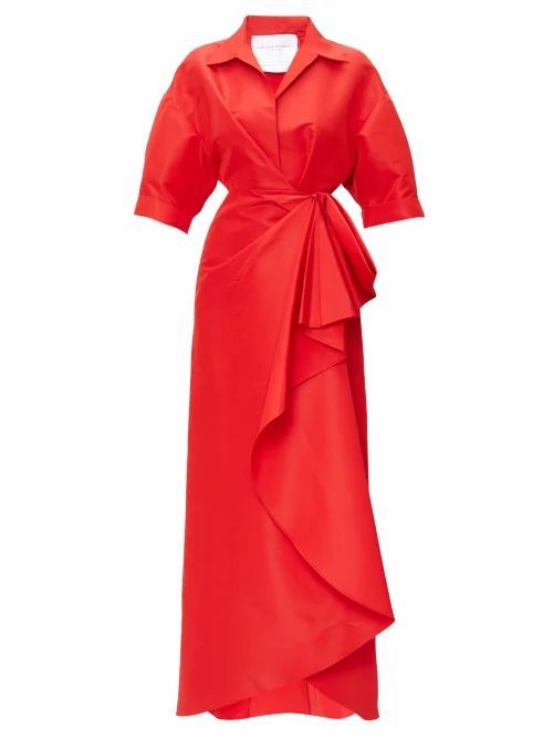 Carolina Herrera - Bow-waist Silk-faille Gown - Womens - Red