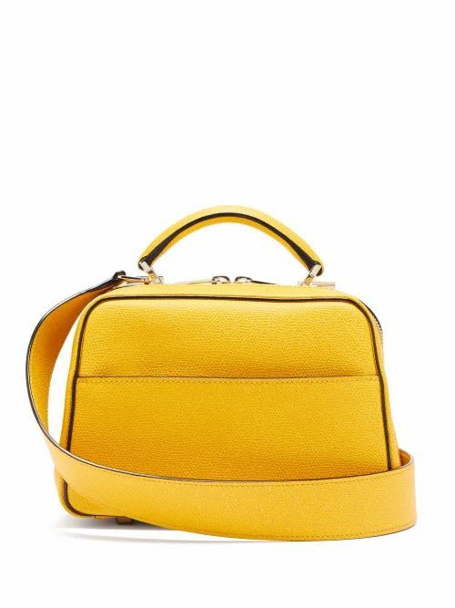 Valextra - Serie S Small Grained-leather Bag - Womens - Yellow