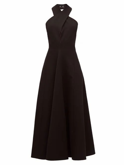 Jil Sander - Halterneck Wool Twill Dress - Womens - Black