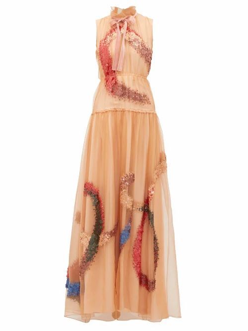 Roksanda - Giona Sequinned Silk-organza Gown - Womens - Beige