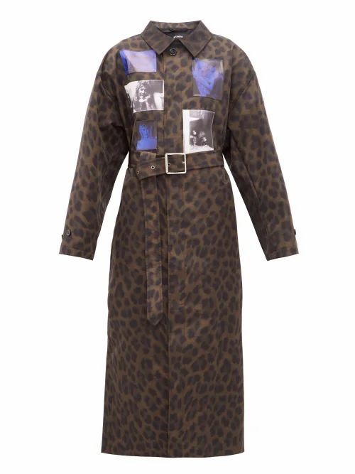 Raf Simons - Animalier Leopard-print Belted Technical Coat - Womens - Leopard
