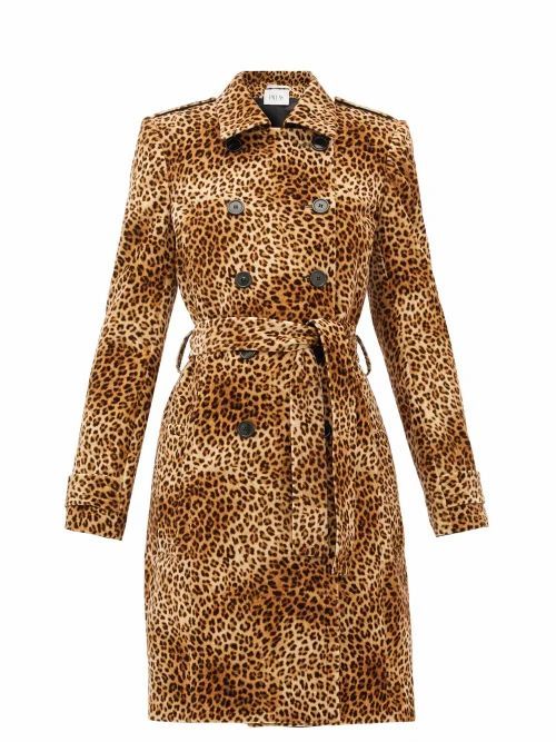 Pallas Paris - Fairbanks Leopard-print Velvet Trench Coat - Womens - Leopard