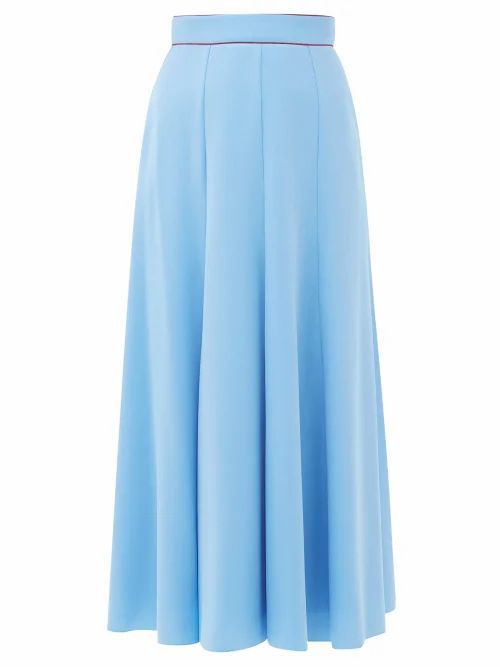 Roksanda - Nusa Crepe Midi Skirt - Womens - Blue