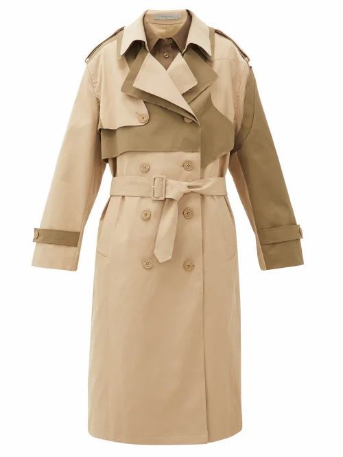Preen Line - Adel Asymmetric Double-breasted Twill Trench Coat - Womens - Beige