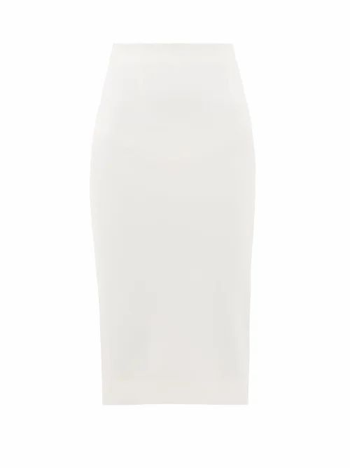 Alexander Mcqueen - High-rise Grain-de-poudre Wool Pencil Skirt - Womens - Ivory