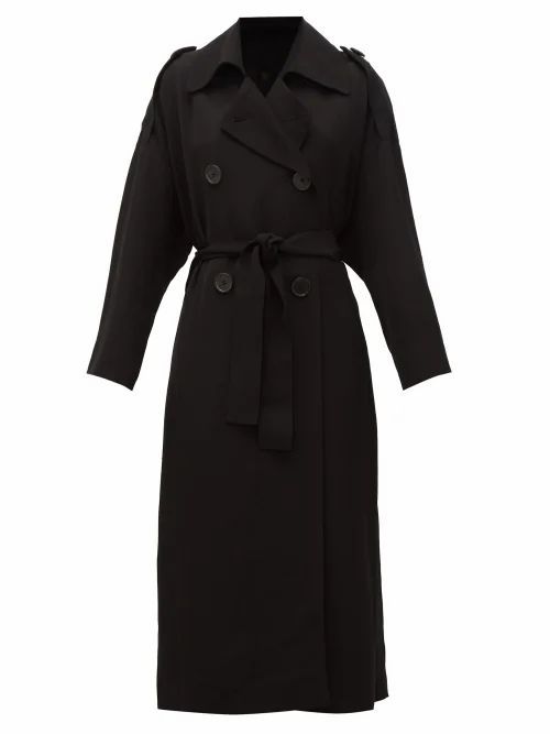 Petar Petrov - Mina Double-breasted Belted Trench Coat - Womens - Black