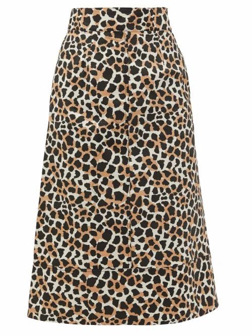 Sea - Apollo Leopard-print Cotton A-line Skirt - Womens - Leopard