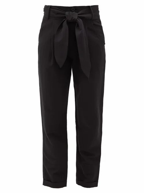 Apiece Apart - Bendita Tie-front Linen-blend Trousers - Womens - Black