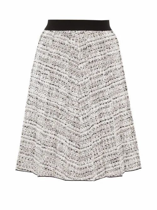 Giambattista Valli - High-rise Bouclé Skirt - Womens - White Black