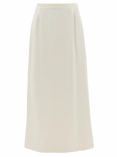La Collection - Aphrodite Silk-satin Slip Skirt - Womens - Ivory
