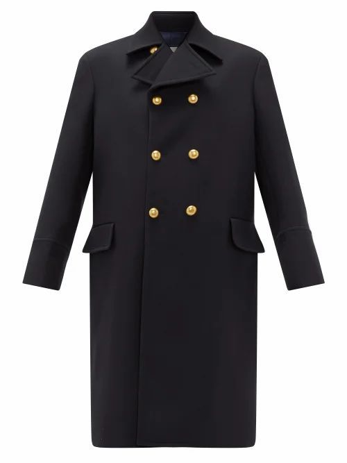 Connolly - Double-breasted Wool Military Coat - Womens - Navy
