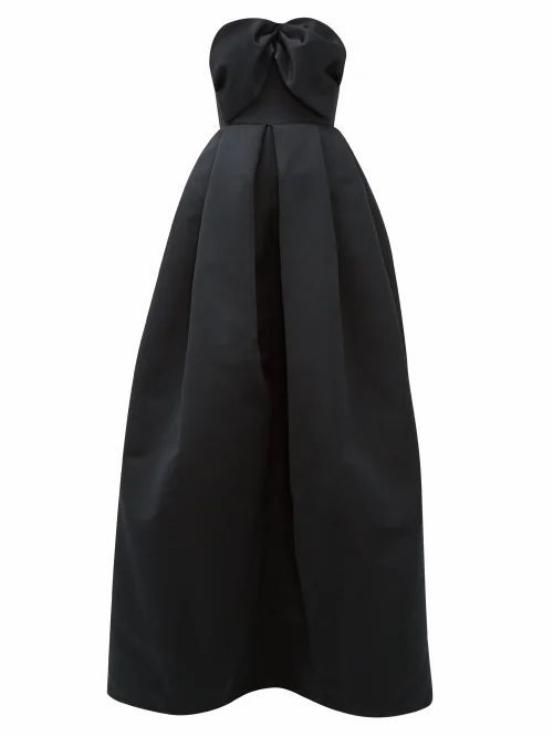 Rochas - Bow-bodice Puffed Satin Gown - Womens - Black