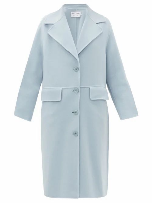 Proenza Schouler White Label - Single-breasted Pressed Wool-blend Coat - Womens - Light Blue