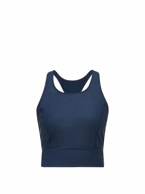 The Upside - Amy Cropped Training Tank Top - Womens - Navy Multi
