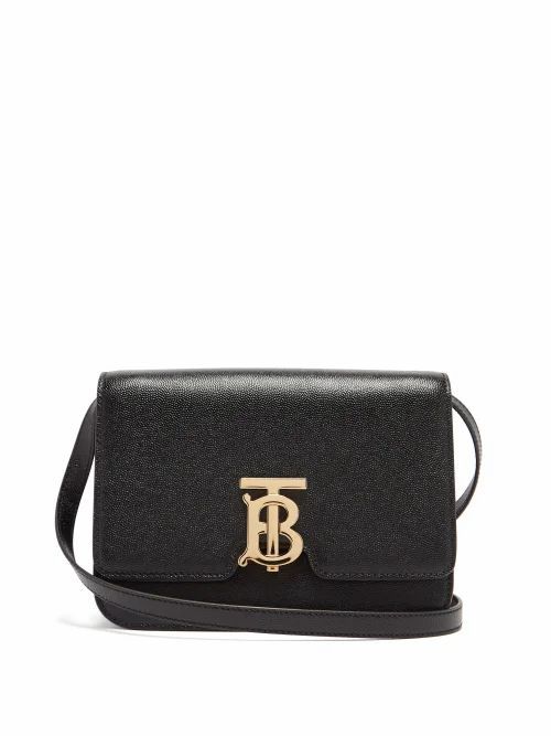 Burberry - Tb Small Grained-leather Cross-body Bag - Womens - Black