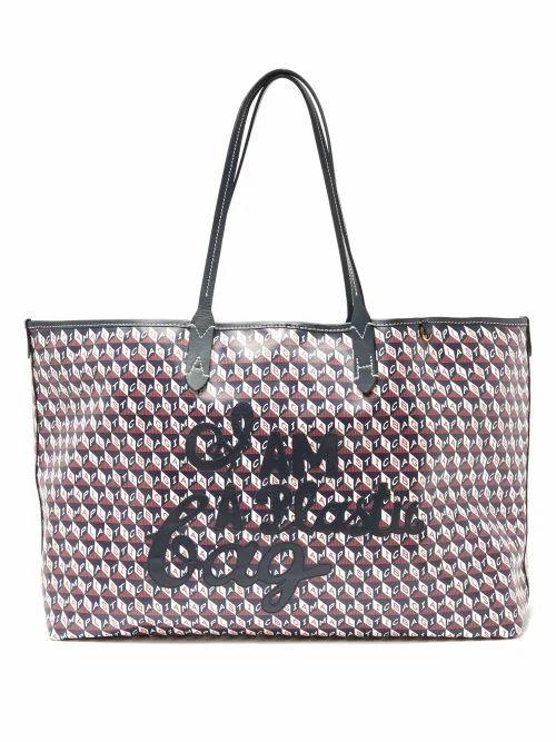 Anya Hindmarch - I Am A Plastic Bag Recycled-canvas Tote Bag - Womens - Navy Multi