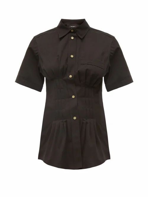 Isabel Marant - Gramy Pleated Cotton-canvas Shirt - Womens - Black