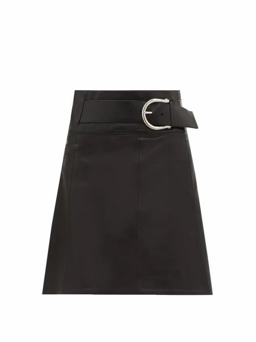 Dodo Bar Or - Estelle Belted Leather Wrap Skirt - Womens - Black