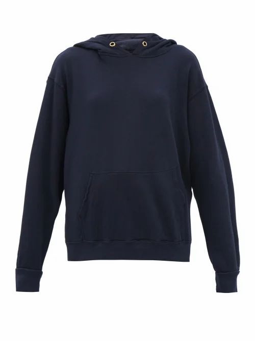 Les Tien - Brushed-back Cotton-terry Hooded Sweatshirt - Womens - Navy