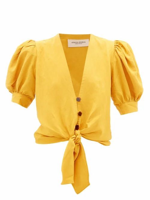 Adriana Degreas - Tie-front Blouse - Womens - Yellow