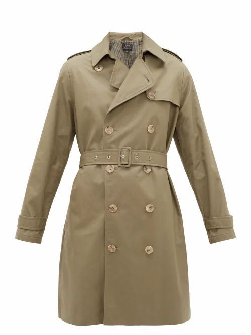 A.P.C. - Josephine Double-breasted Cotton Trench Coat - Womens - Khaki