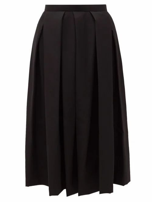 Comme Des Garçons Comme Des Garçons - Inverted-pleat Wool-blend Twill Skirt - Womens - Black