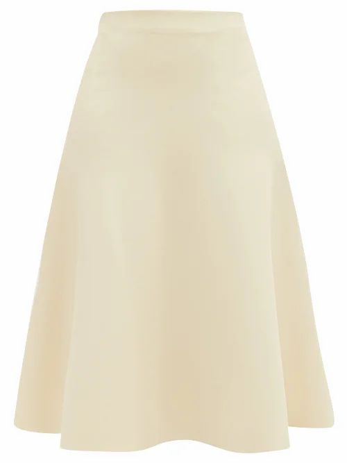 Jil Sander - Fluid A-line Knitted Midi Skirt - Womens - Ivory