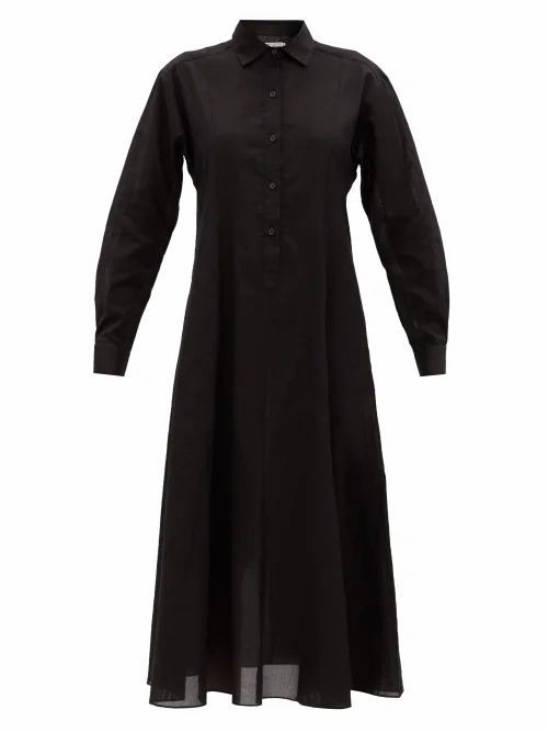 Fallon Cotton-gauze Shirt Dress - Womens - Black