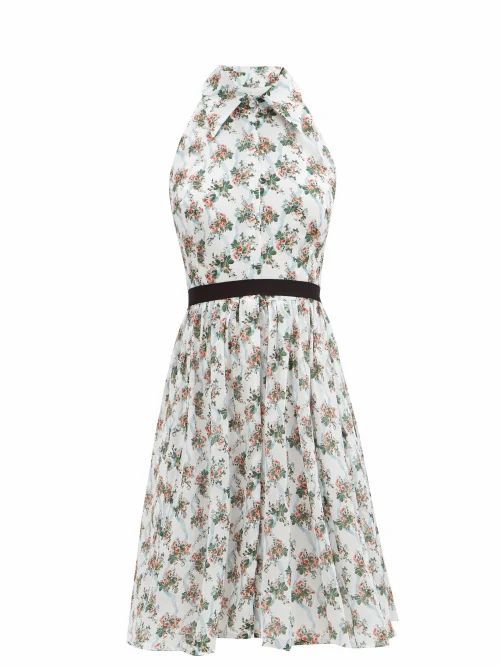Mini Nessie Floral-print Cotton Dress - Womens - White Multi