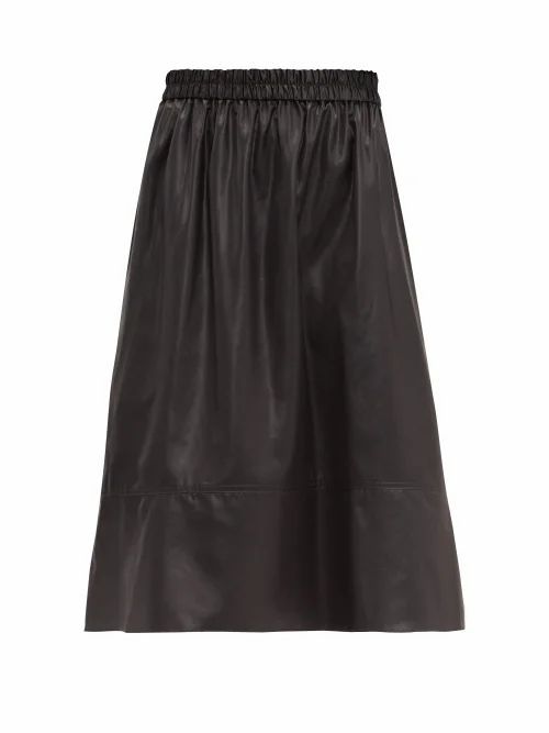 Tibi - Liquid Drape Midi Skirt - Womens - Black