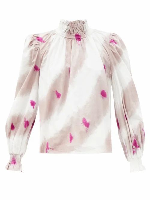 Sea - Tamara Tie-dye Cotton-poplin Top - Womens - Pink Multi