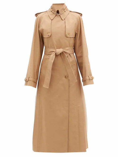 Gabriela Hearst - Lorna Double-breasted Pleated Cotton Trench Coat - Womens - Camel