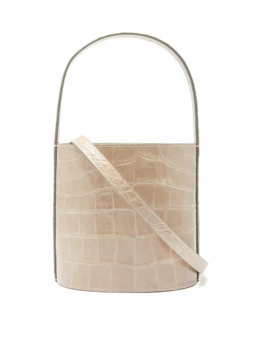 Staud - Bisset Croc-effect Leather Bucket Bag - Womens - Grey