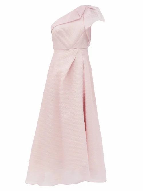 Roland Mouret - Ostuni One-shoulder Silk-blend Organza Dress - Womens - Light Pink
