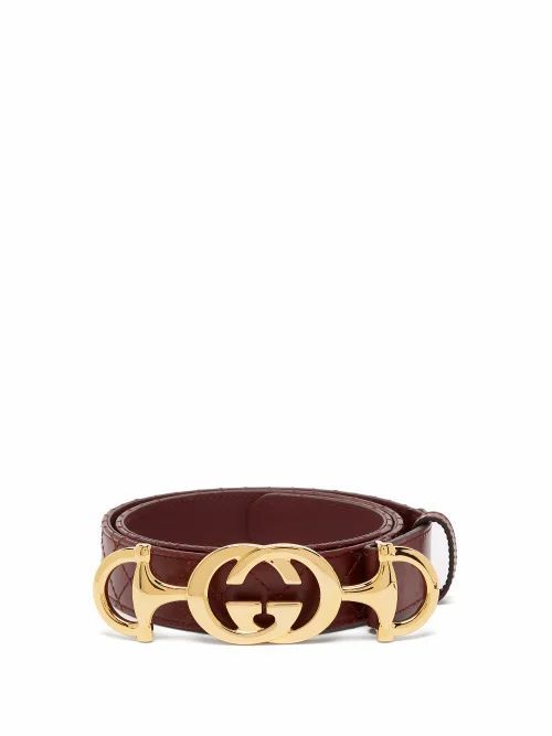 Gucci - Horsebit-buckle Quilted Leather Belt - Womens - Brown