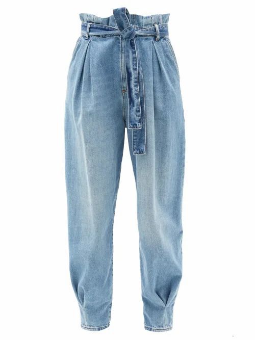 REDValentino - Paperbag-waist Tapered-leg Jeans - Womens - Denim