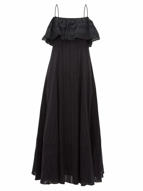Loup Charmant - Sintra Jacquard-stripe Cotton Dress - Womens - Black