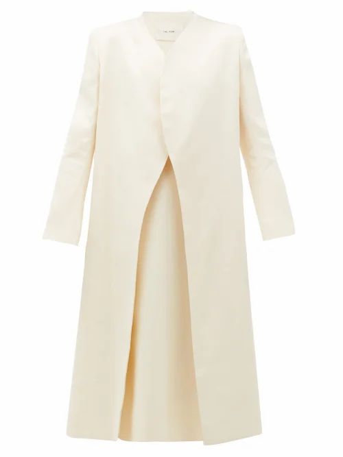 The Row - Marion Curved-front Cotton-ottoman Coat - Womens - Ivory