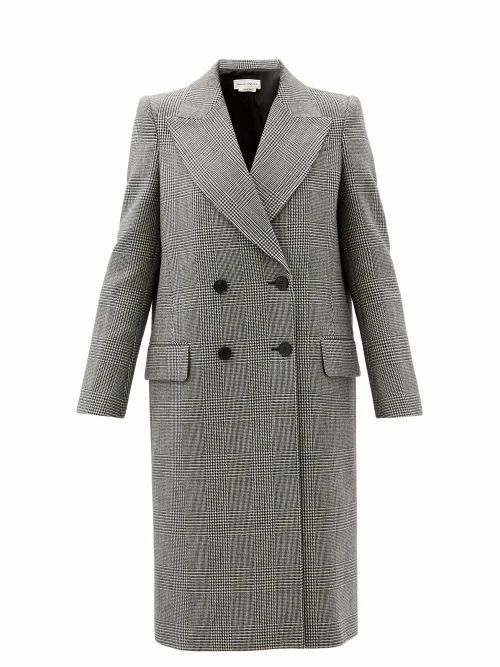 Alexander Mcqueen - Prince-of-wales-check Double-breasted Wool Coat - Womens - Grey